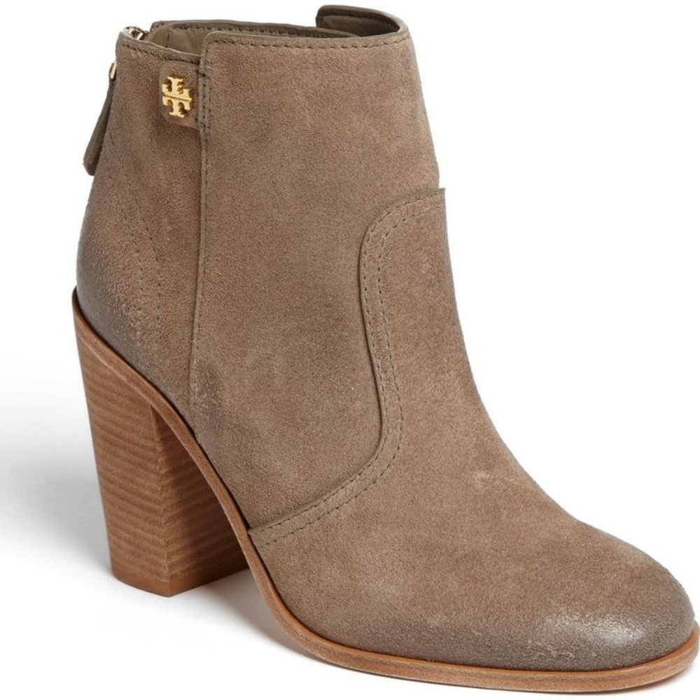 Tory Burch Leena Suede Mid Heel Booties